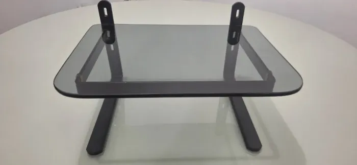 Suporte para Monitor Office Reliza - Vidro Temperado Fumê (Ergonômico)