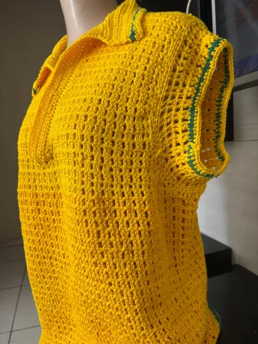 Camisa Brasil Crochê