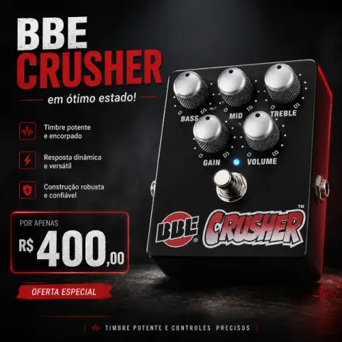 Pedal BBE Crusher em ótimo estado - Garry Moore Marshall Guvnor