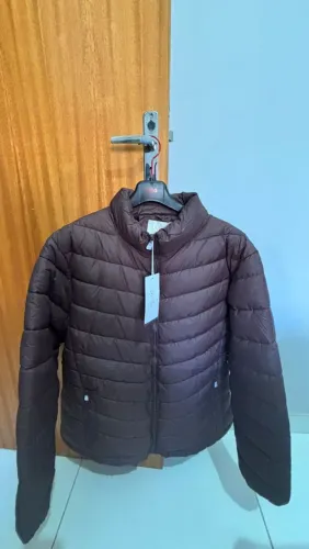 JAQUETA BLUSA PUFFER MARROM TAMANHO G4 FORRADA NOVA NUNCA USADA