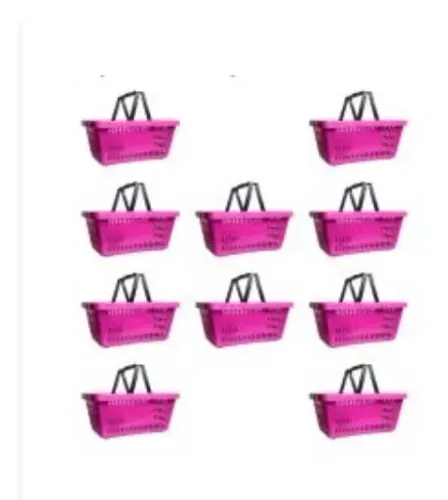 Kit com 10 cestas de supermercado 15L