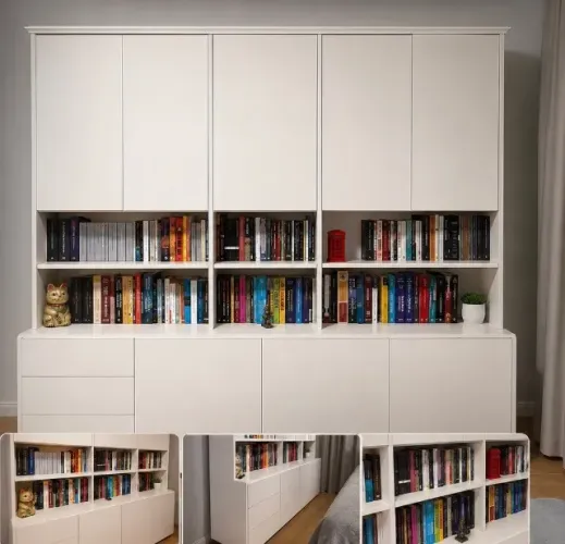 Estante de livros off-white