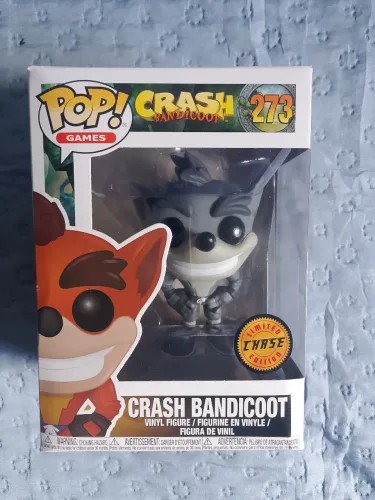 Funko pop crash bandicoot chase limited edition preto e branco, parou de ser lançado 2017