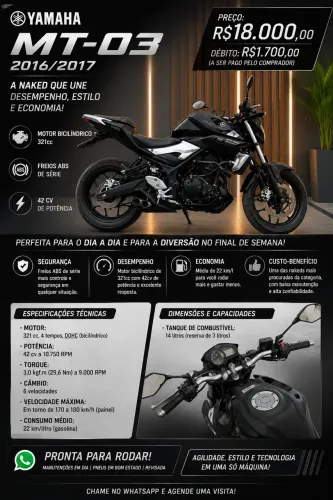 MT 03 Yamaha 2016/2017