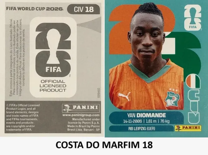 Figurinha copa do mundo 2026 - Costa do Marfim 18 ( Yan Diomande)