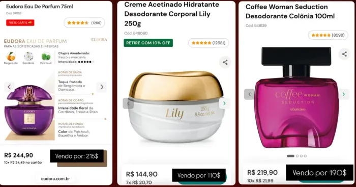 Vendo perfume e hidratante o Boticario NOVOS