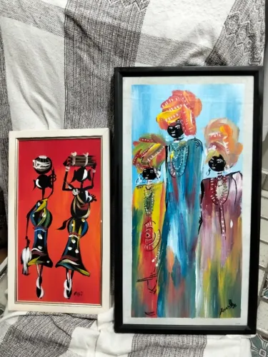 Pinturas estilo África negra 02 quadros