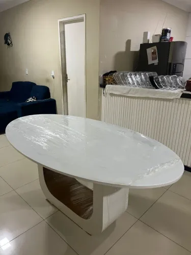 Mesa de Jantar Oval Luxo Direto da Fábrica 