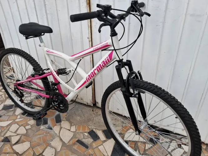 Bicicleta Aro 26 Mormaii Feminina Dupla suspensão 21V Revisada! SEMI NOVA!