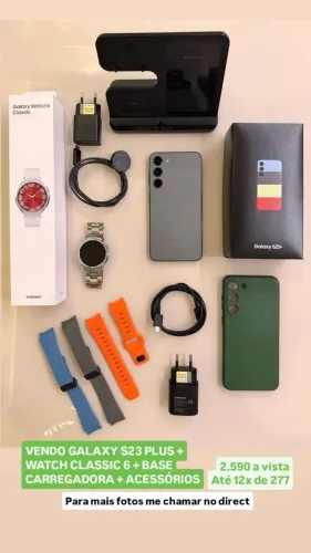 Galaxy 23 plus 256gb + Watch Classic 6 + Base carregadora e acessórios!