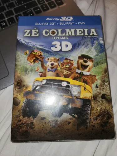 Blu Ray box com luva Zé Colmeia 3 discos Blu Ray 3d e DVD lacrado