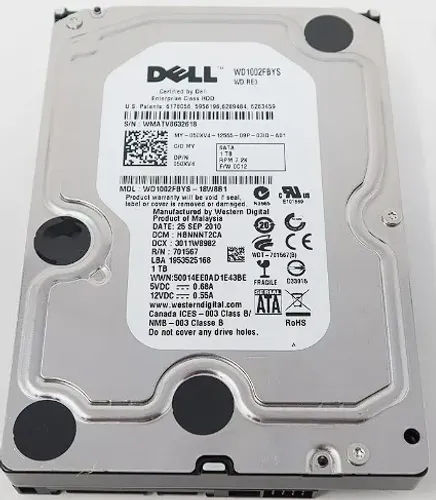 HD Dell para servidor WD1002FBYS ENTERPRISE 1TB 7200rpm sata 3.0gb/s 1TB
