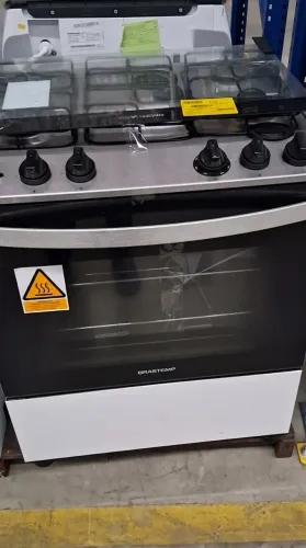 Fogão Brastemp 5 Bocas Branco com Mesa Inox (BFS5NDB) - Bivolt