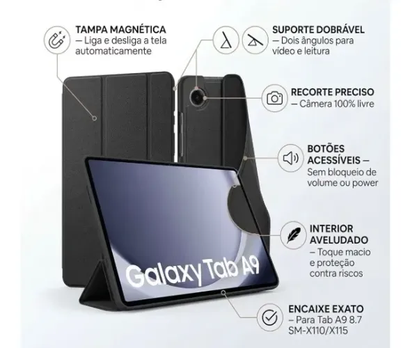 Capa compatível com Samsung Galaxy Tab A9 e A11 (ROSA )