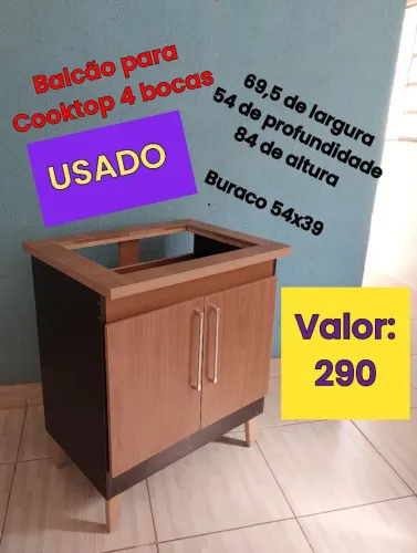 Balcão para Cooktop 4 bocas USADO conservado