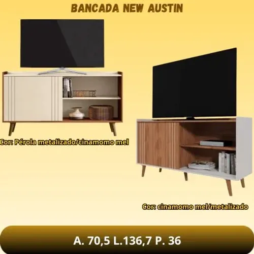 BANCADA NEW AUSTIN PARA TV ATÉ 60"