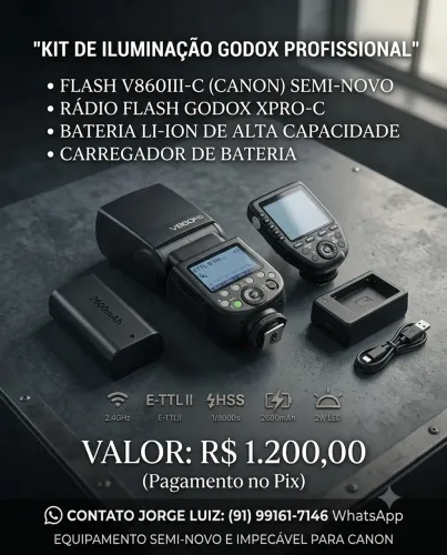 Kit FLASH E RÁDIO FLASH GODOX para Canon