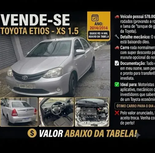 Toyota Etios X Sedan 1.5 Flex 16V 4P Mec. 2014
