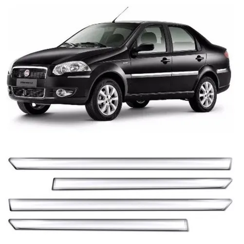 Friso Lateral Fiat Siena 2008 Em Diante Modelo Cromado