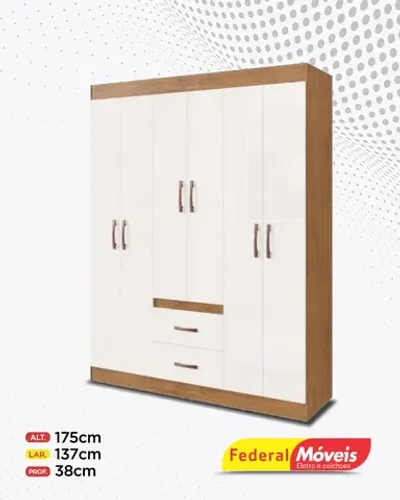 Guarda Roupa 6 Portas 2 Gavetas Direto da Fabrica Promoção