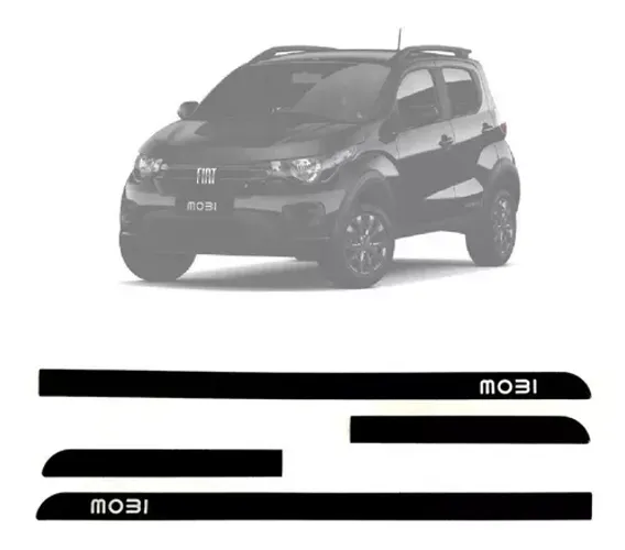 Friso Lateral Fiat Mobi - C/ Nome - Preto