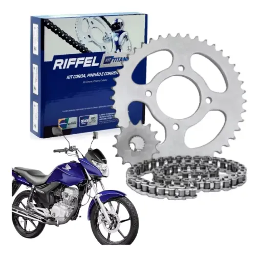 Kit Relação Cg Titan Fan 150 2009 2010 2011 2012 2013 - Riffel