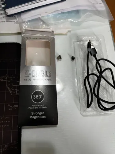 Cabo Carregador Magnético 3 Em 1: Tipo C - Lightning -Micro Usb Girátorio 360° Iphone e An