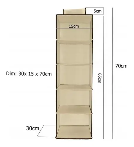 Organizador P/armario 15x30x70cm Mj-93010