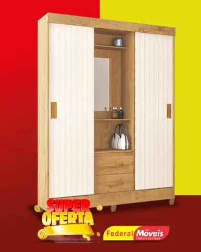 Guarda Roupa 2 Portas de Correr 2 Gavetas Super Lindo Fazemos Entrega