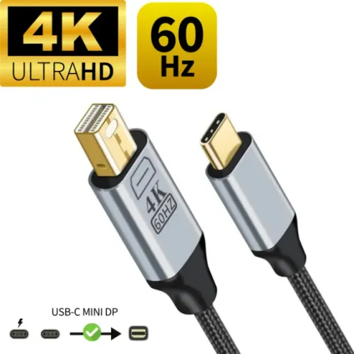 Cabo Usb-C Para Mini DisplayPort Thunderbolt 3 para MacBook Air Pro Mini DP 4K 60Hz 