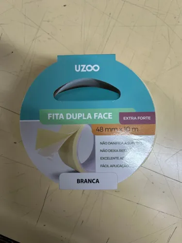 Fita Dupla Face Uzoo Extra Forte 48mm x 10m - Branca