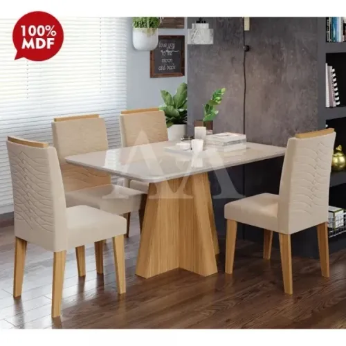O Conjunto de Mesa Maitê com 4 cadeiras Nicole