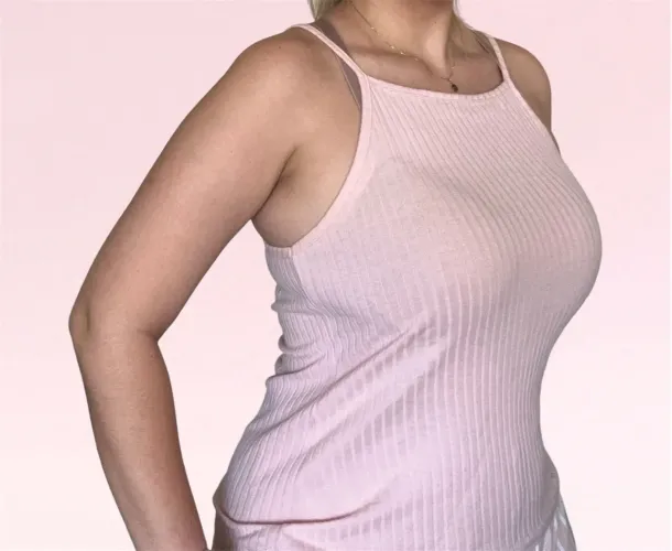 Camiseta de Alça Rosa I Love Basic