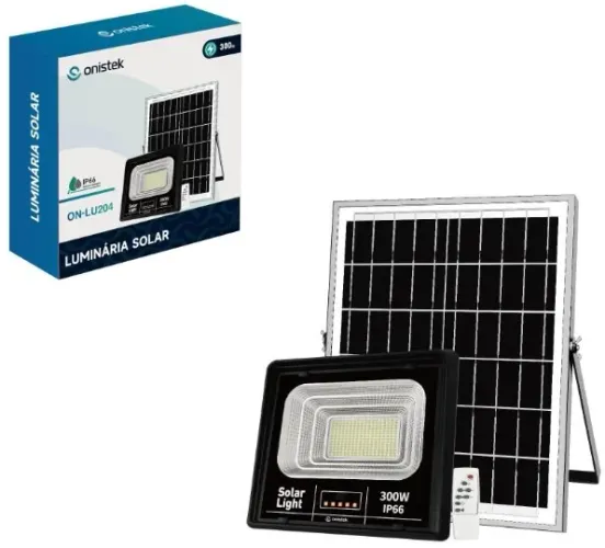 Luminária Solar de Led Onistek ON-LU204 300W Ip66 (Refletor Inteligente)