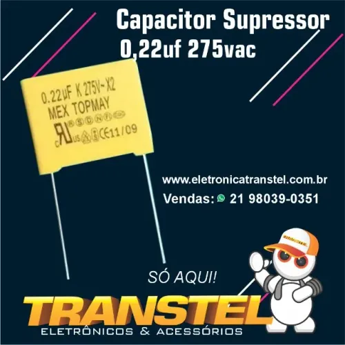 Capacitor 0,22uf 275v Misturador Mel1200 Menegotti 220v