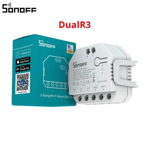 Sonoff-DualR3 Módulo de Relé Duplo, WiFi, Medição De Potência Em Dois Sentidos, Smart Home