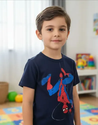 Camiseta Infantil Homem Aranha Azul 4