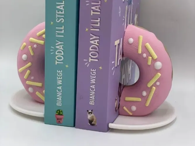 Aparadores de livros em formato de donut