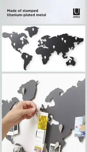 Umbra Decoração de parede Mapa em ferro.