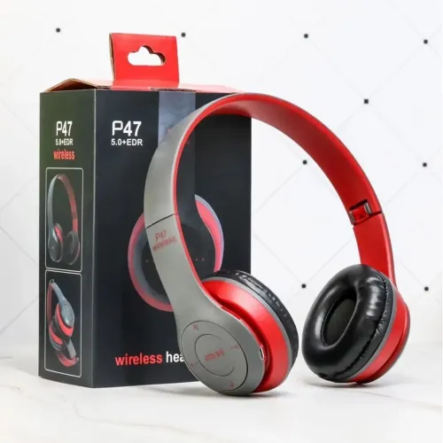 Fone de Ouvido Bluetooth P47 Wireless - Qualidade e Conforto | Vermelho