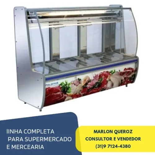 Balcão de Açougue Polo Frio Inox 2M 220v Novo