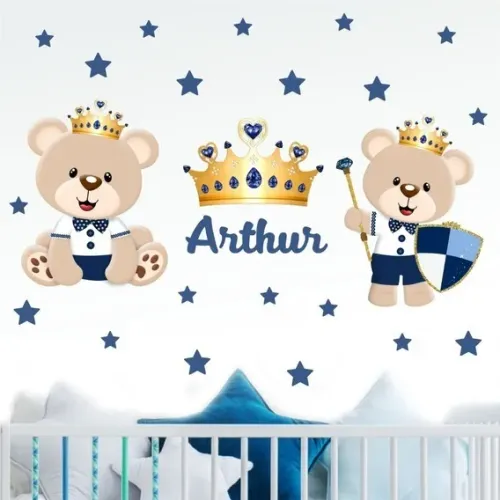 Adesivo de parede Dois Ursos Reis/Principes Decorativo