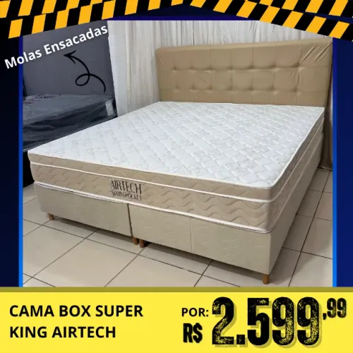 Cama Box Super King Airtech Molas Ensacadas Ortobom 