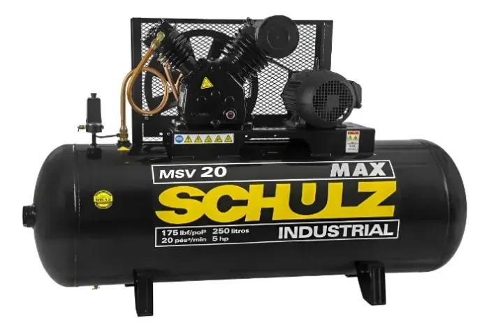 Compressor De Ar 20 Pés 250l 5hp 175lbf Trif. Max Msv 20/250 220v trifásico