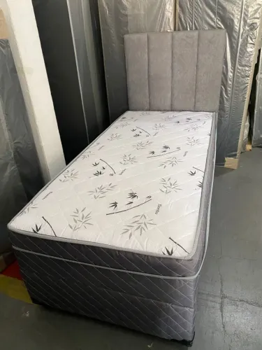 CAMA BOX BAÚ SOLTEIRO CINZA POLIÉSTER CONJUGADA R$ 89,00