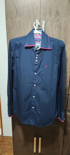 Camisa Social Dudalina Azul Marinho com detalhes
