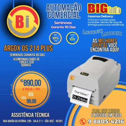 Impressora Termica  Argox OS-214 Plus para Eficiência em Etiquetas