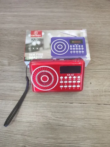 Rádio Portátil Sem Fio KA-32 - Bluetooth - MP3 - FM - SD Card - Entrada Auxiliar