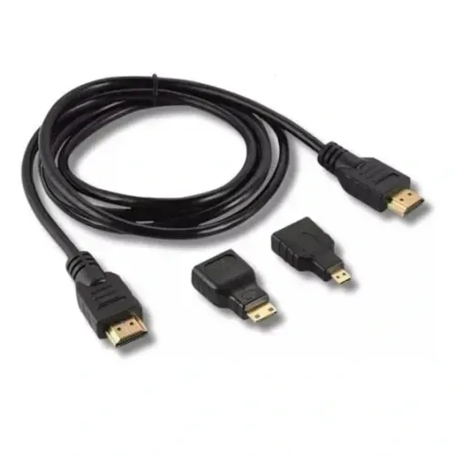 Cabo HDMI 3 em 1 Mini Hdmi+Micro Hdmi Full Hd de 1,5 m