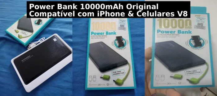 carregador portátil Power Bank Pineng PN-951 Original 10000mAh - iPhone & Android